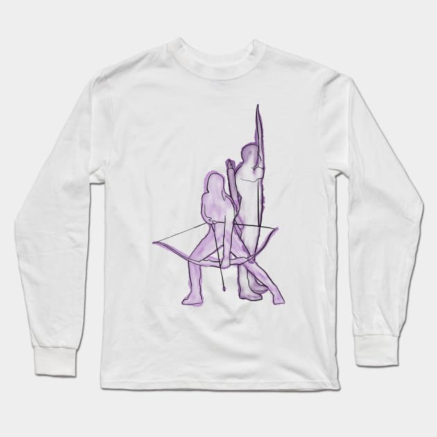 Purple archer duo Long Sleeve T-Shirt by basicallyamess